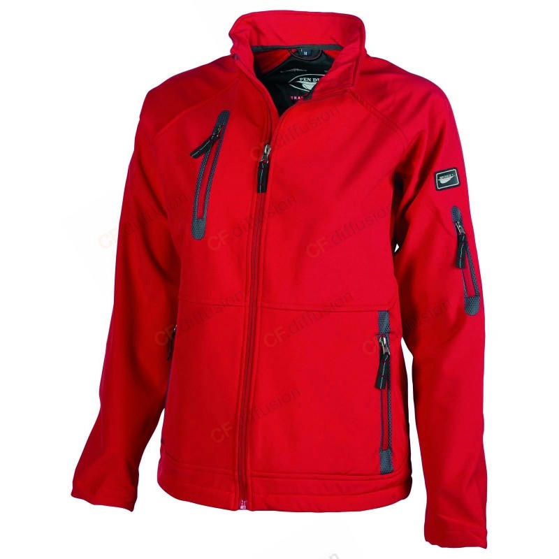 Veste softshell PEN DUICK Rouge. Vu de face