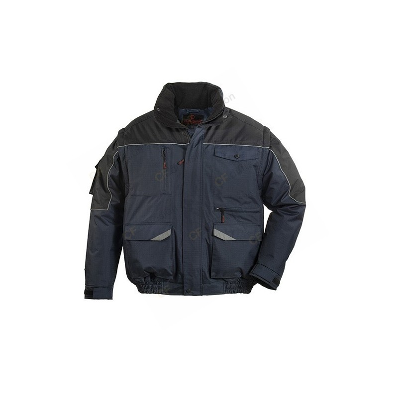 Blouson spécial froid Coverguard 5BMRN Marine / Noir. Vu de face