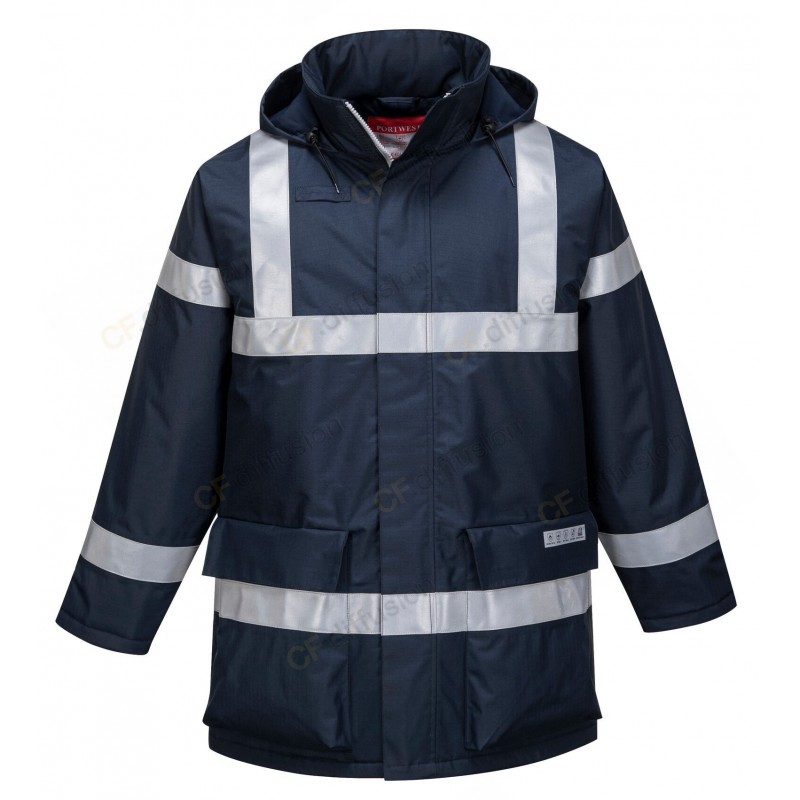 Parka Portwest S785 multirisques Marine. Vu de face