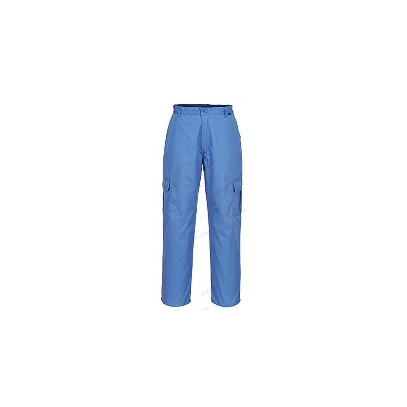 Pantalon antistatique ESD Portwest AS11 Bleu ciel. Vu de face
