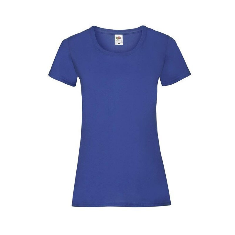 Tee-shirt manches courtes pour femme Fruit Of The Loom Bleu Royal. Vu de face