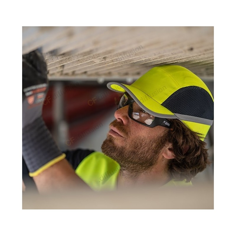 Casquette anti-heurt, coque de protection COVERGUARD 6CHV160 Jaune fluo/Noir