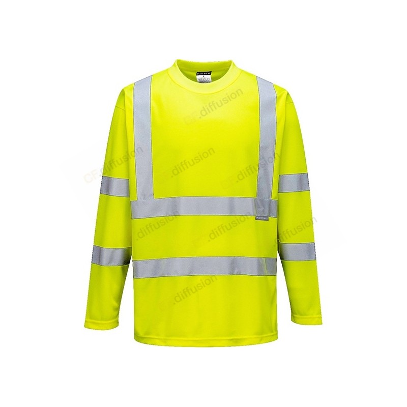 T-shirt Portwest S178 Haute visibilité Jaune fluo. vu de face