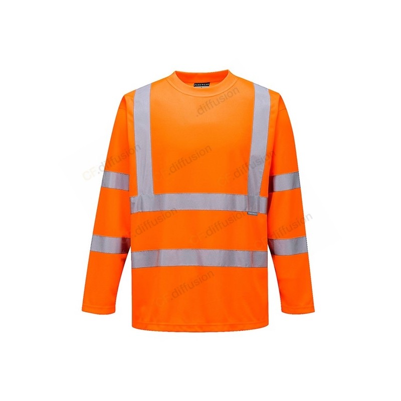 T-shirt Portwest S178 Haute visibilité Orange fluo. Vu de face