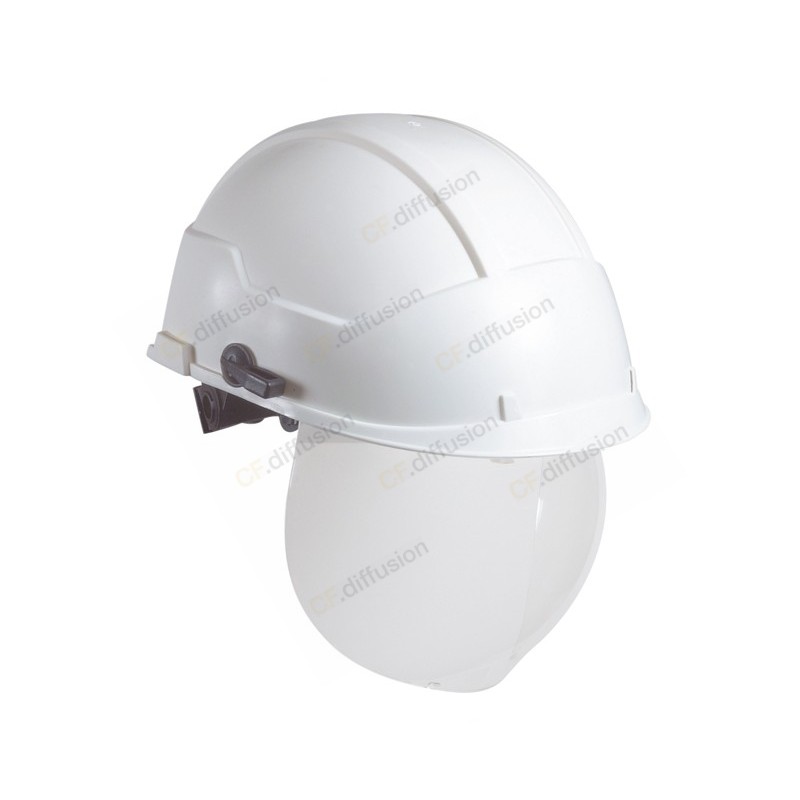 Casque de protection électricien avec écran facial coloris blanc