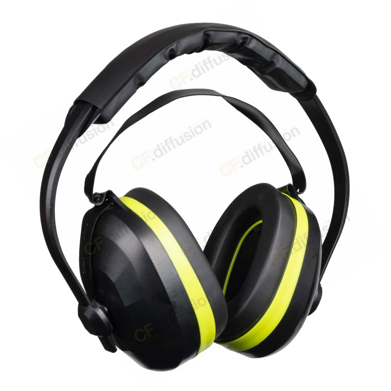 Casque anti-bruit haute performance COVERGUARD 6MX7000 Noir/Jaune fluo. Vu de face
