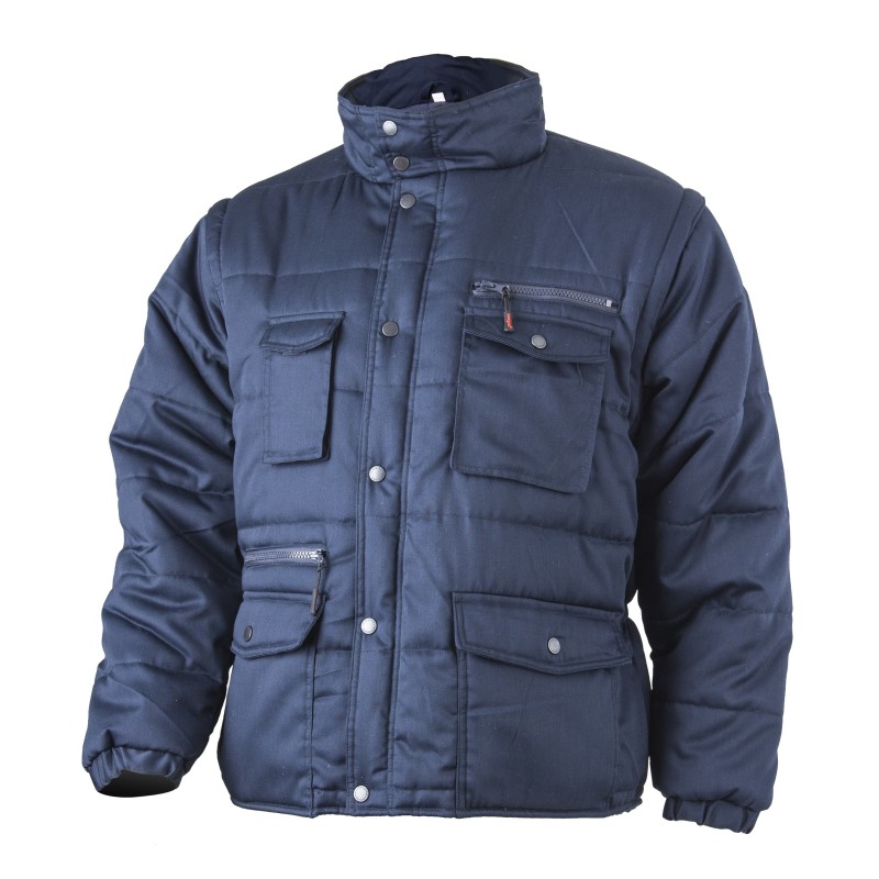 Blouson 2EN1 transformable, protection thermique Coverguard 5PSLB Marine. Vu de face