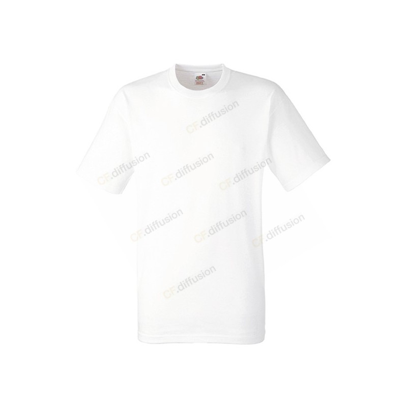 Tee shirt manches courtes Fruit Of The Loom SC190 Blanc. Vu de face