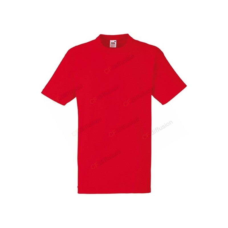 Tee shirt manches courtes Fruit Of The Loom SC190 Rouge. Vu de face