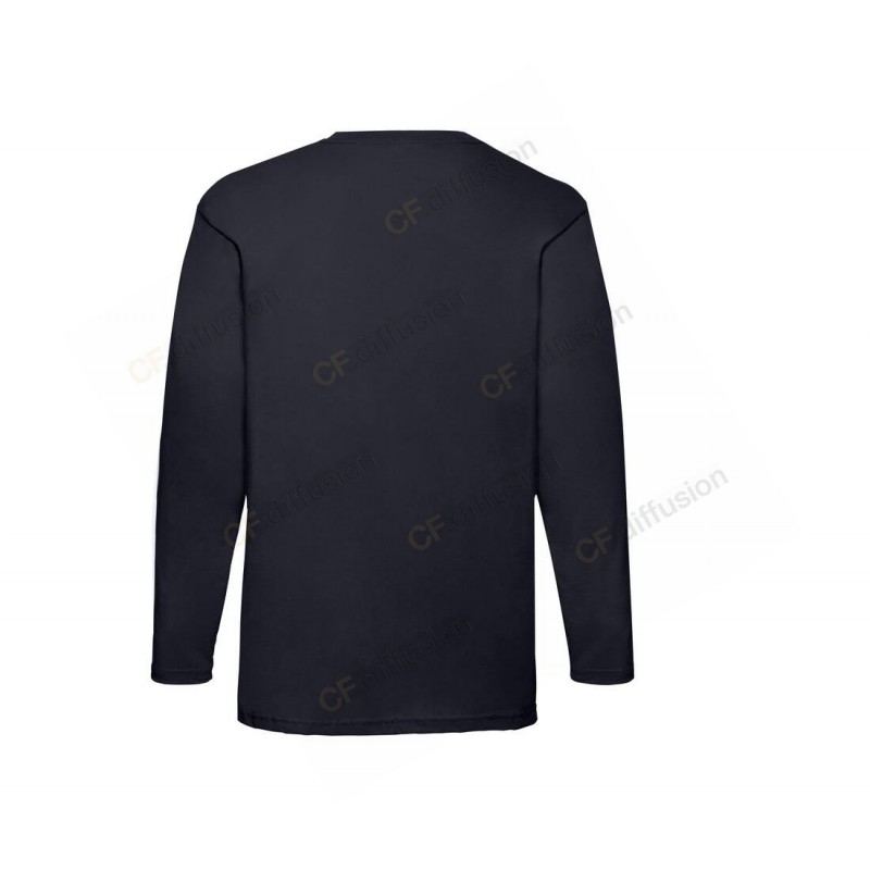 Tee-shirt manches longues Fruit of The Loom Marine. Vu de dos
