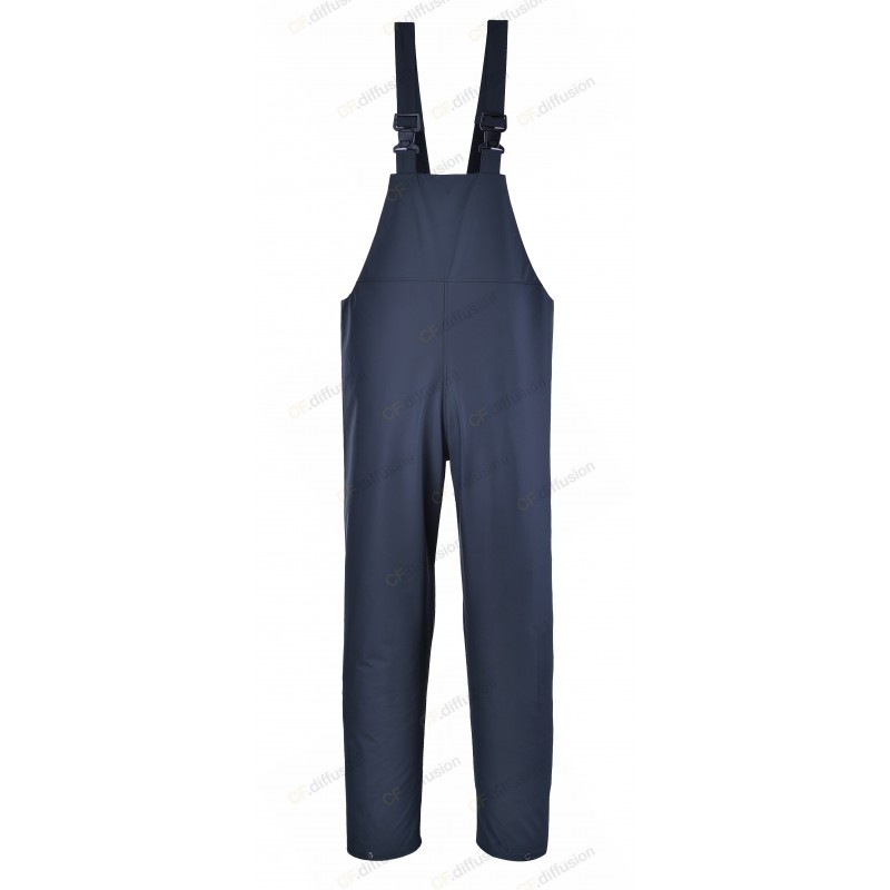 Cotte à bretelles imperméables PORTWEST - S453 Marine. Vu de face
