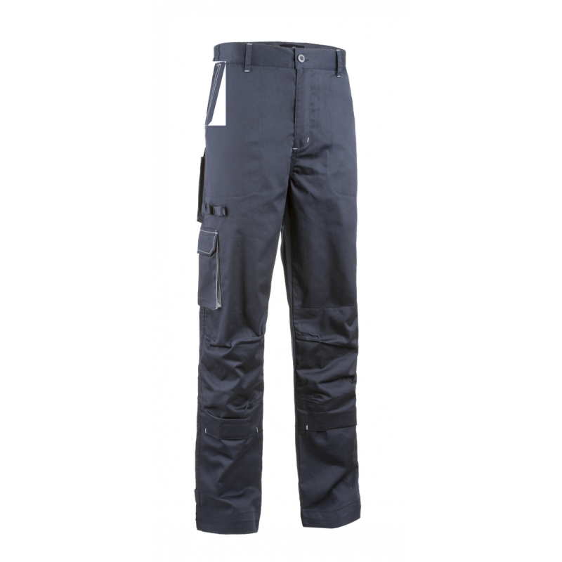 Pantalon de travail multipoches Coverguard NAVY II Marine. Vu de face