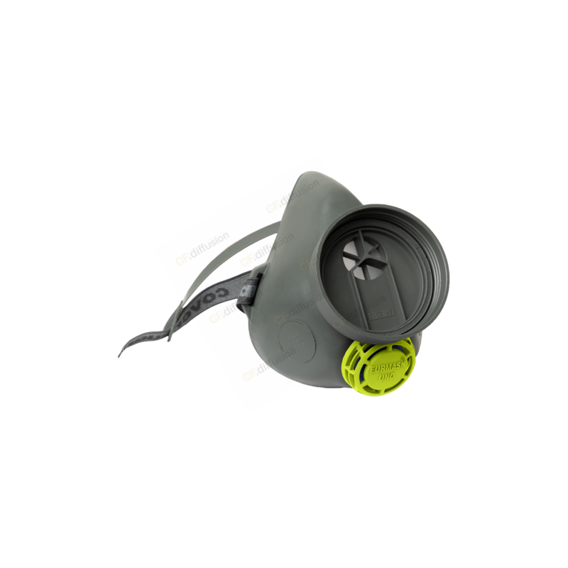 Demi-masque en caoutchouc 1 filtre à vis soupape d'expiration COVERGUARD MO22101 Gris