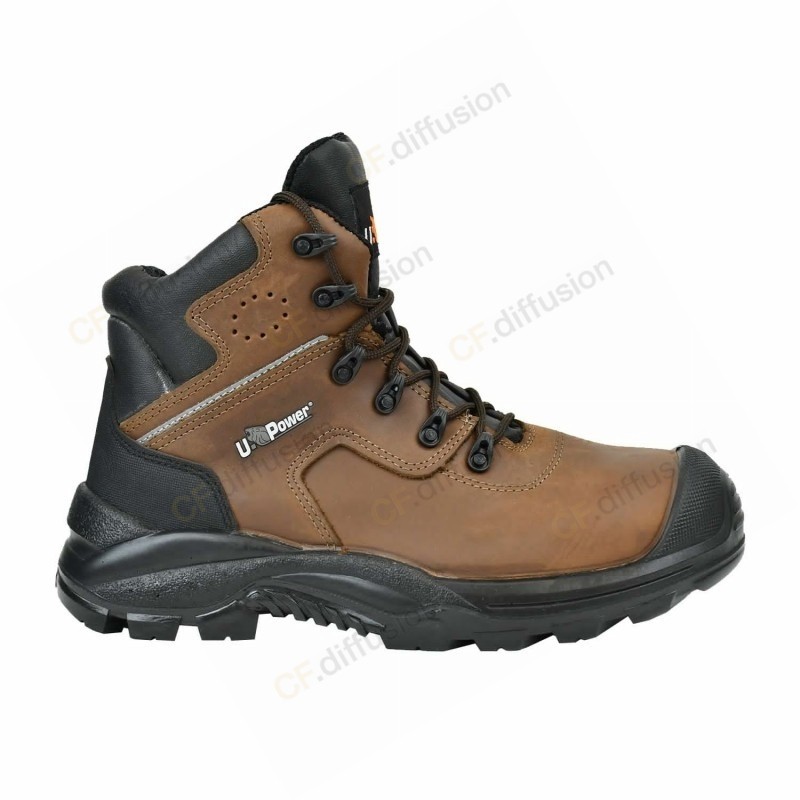 Chaussures de sécurité hautes  S3 SRC U.POWER GREENLAND UK. Vu de profil