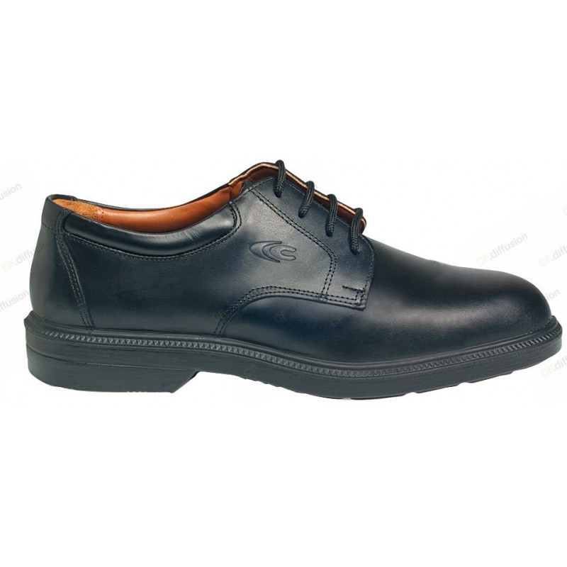 Chaussure de travail basse pour uniforme S2 SRC COFRA COULOMB Noir. Vu de côté