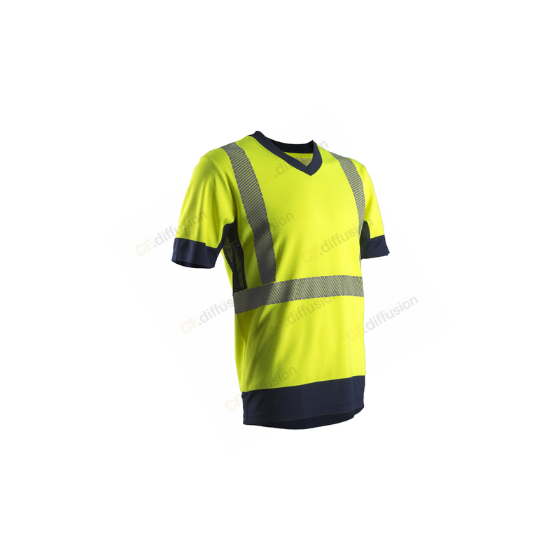 T-Shirt Haute visibilité Coverguard 7KOMY Jaune fluo. Vu de face