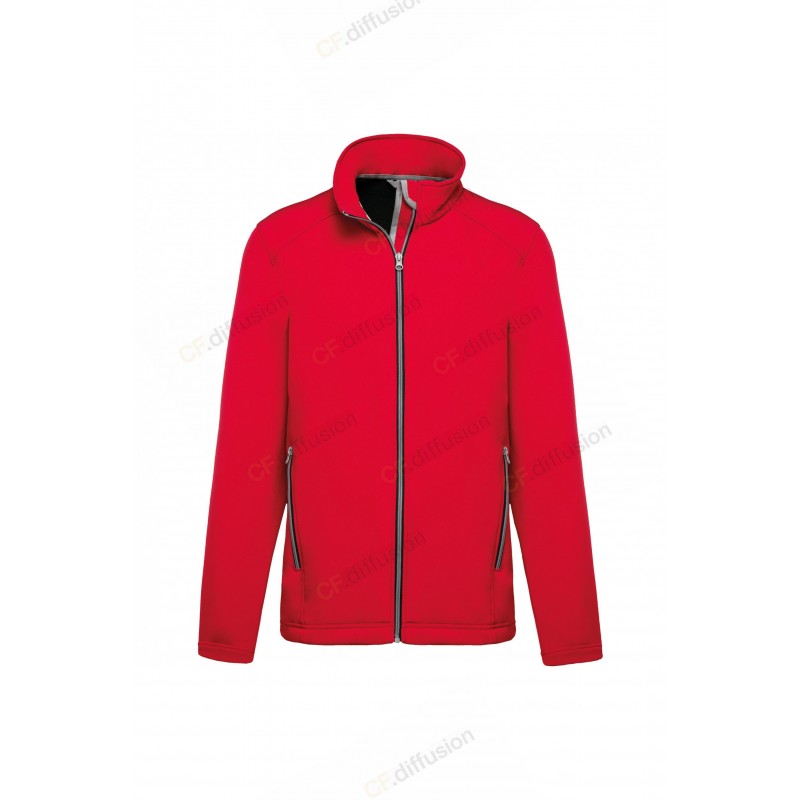 Veste Softshell TOP TEX K424 Rouge. Vu de face