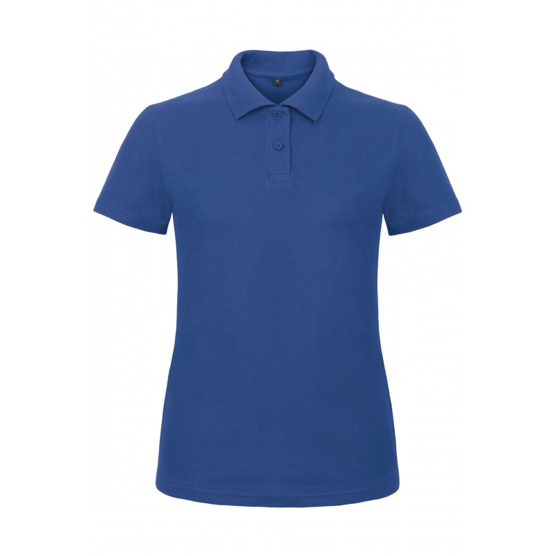 Polo femme pur coton "B & C" manches courtes coloris Royal Blue. Vu de face