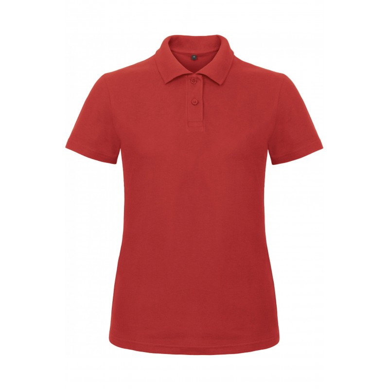 Polo femme pur coton "B & C" manches courtes coloris Rouge