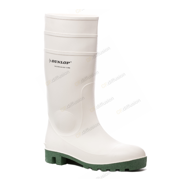 Botte de sécurité PVC SB SRA Dunlop HYGRADE SAFETY Blanc. Vu de profil