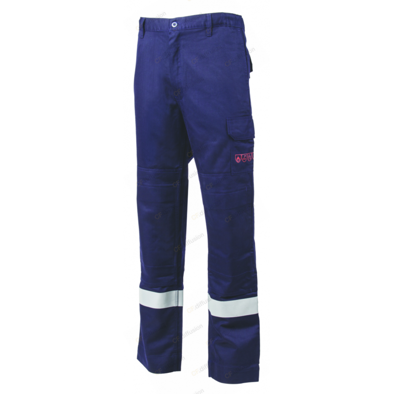 Pantalon ATEX Coverguard 8MTHTN Marine. Vu de face