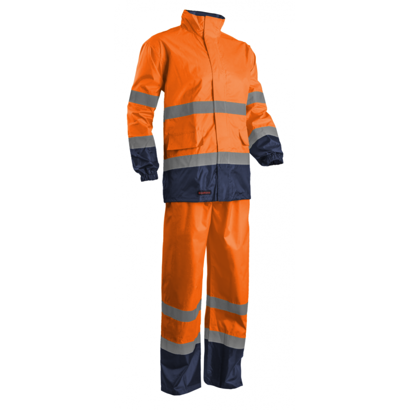 Ensemble de Pluie Coverguard HI-WAY HV respirant coloris Orange fluo/Marine ref 7HWRO