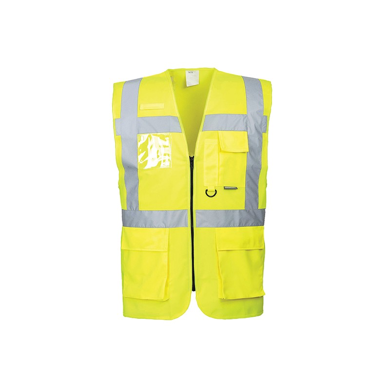 Gilet EXECUTIVE HV avec anneau porte-radio coloris Jaune fluo