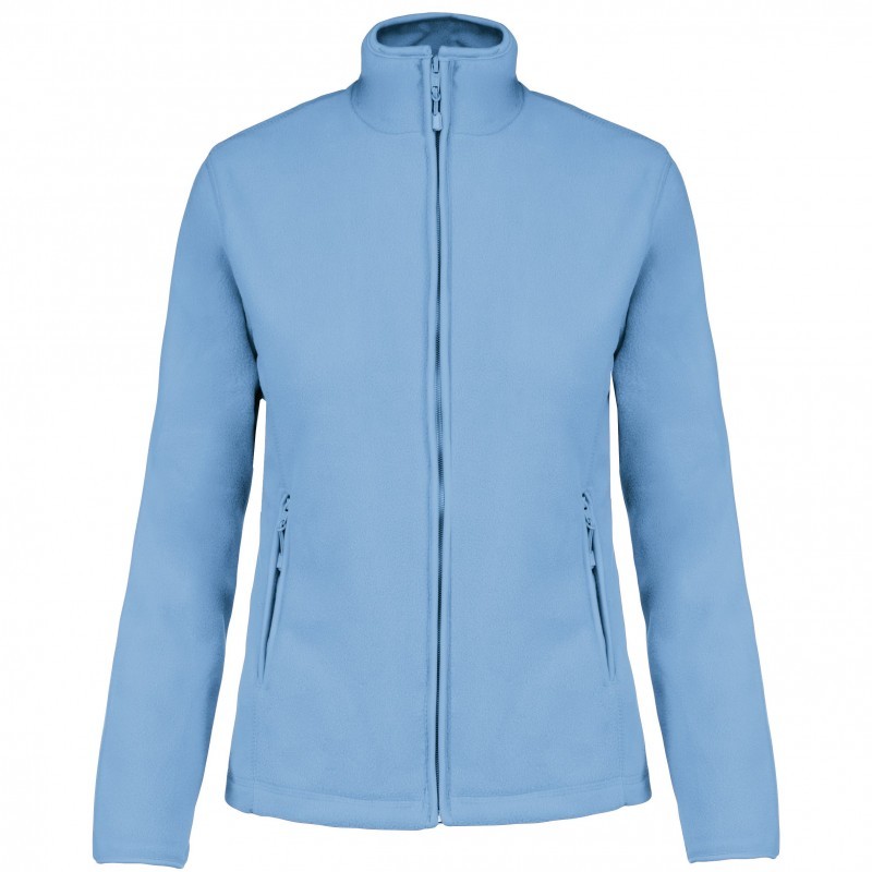 Veste polaire B&C Bleu ciel. Vu de face