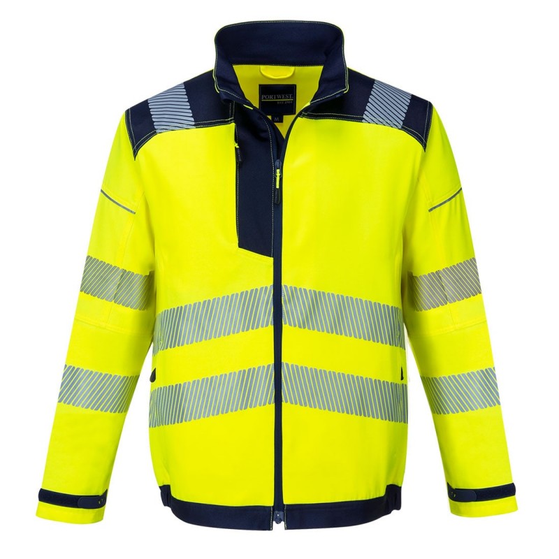 Veste Polycoton Portwest T500 Haute visibilité Jaune fluo. Vu de face