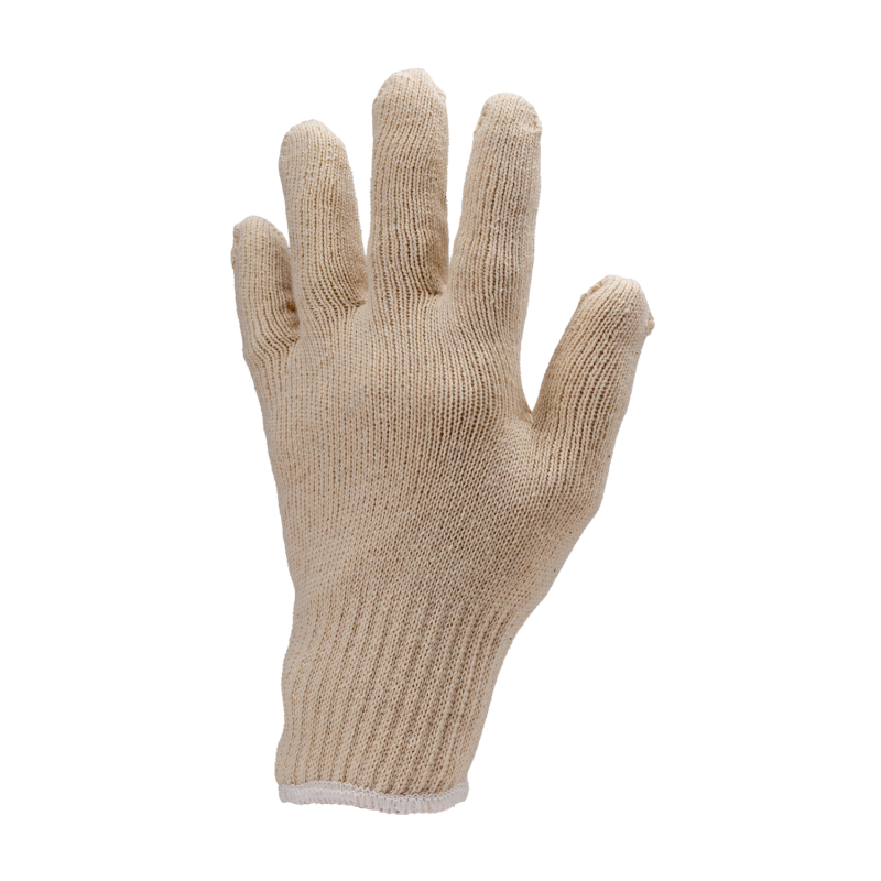 Gants en tricots 100% coton très confortable COVERGUARD MO4300 Ecru. Vu dos de la main