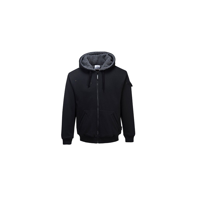 Blouson à capuche Portwest KS32 Noir. Vu de face