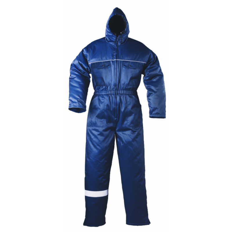 Combinaison thermique + capuche haute visibilité Coverguard MO57620 Marine. Vu de face