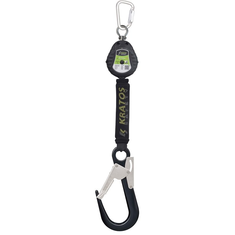 Antichute à rappel automatique avec sangle Kratos Safety FA2050302 Noir. Vu de face