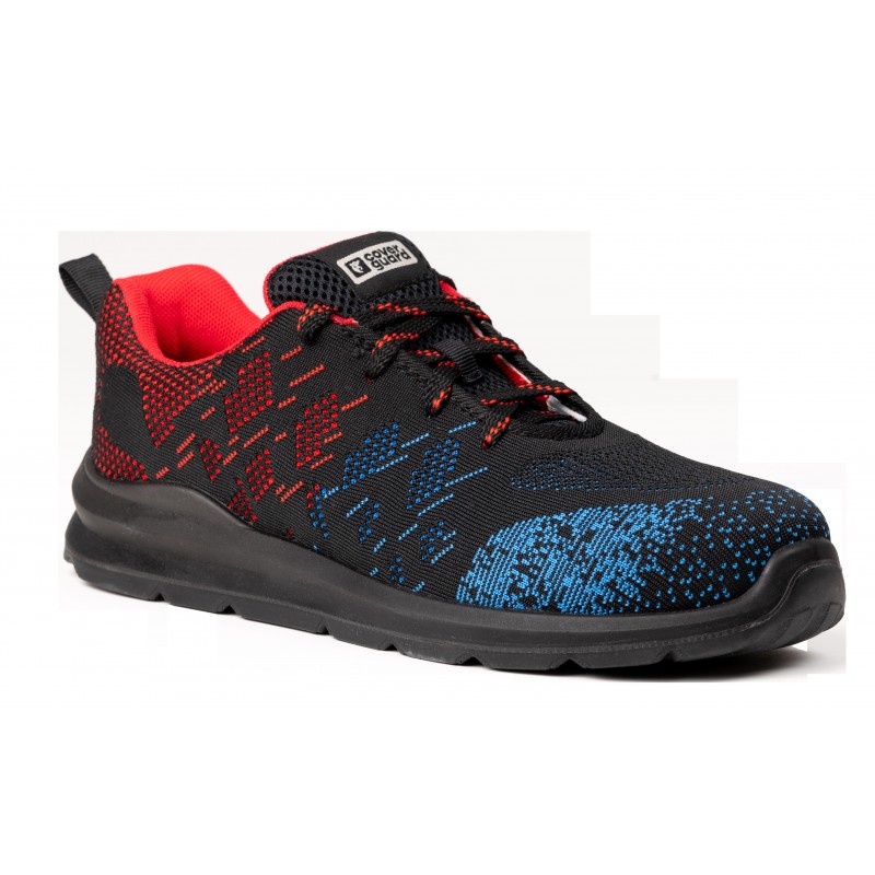 Basket de sécurité S1P SRC Coverguard OTAVITE Noir/Bleu/Rouge. Vu de profil