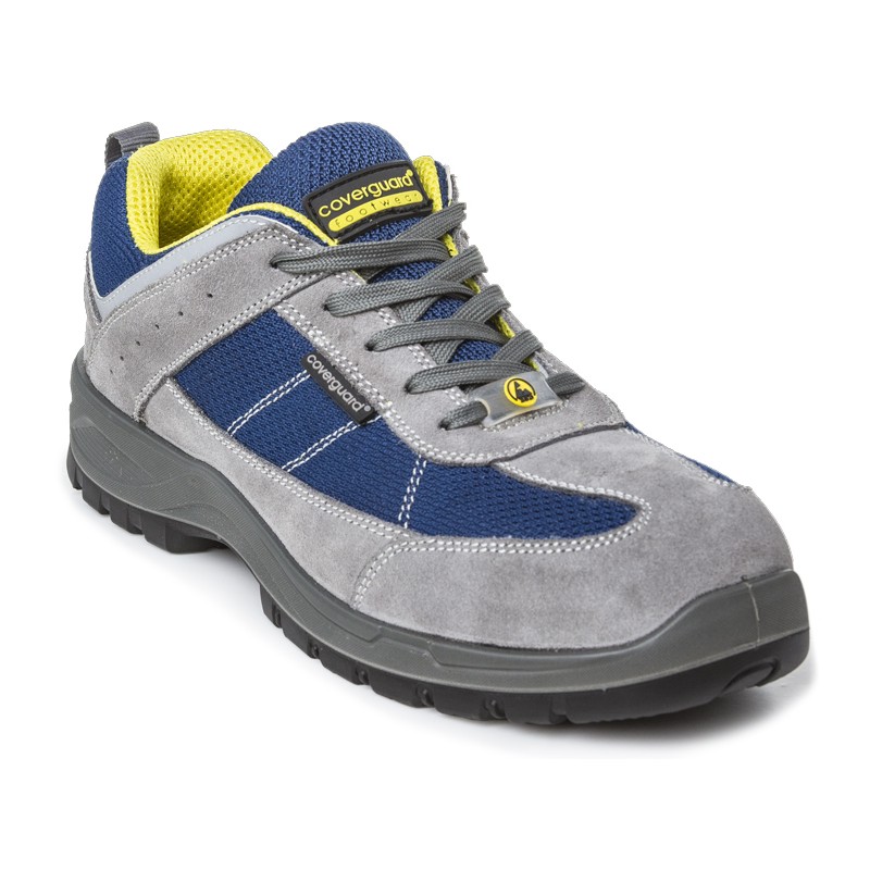Basket de sécurité basse S1PS SR FO ESD Coverguard LEAD Gris/bleu. Vu de profil