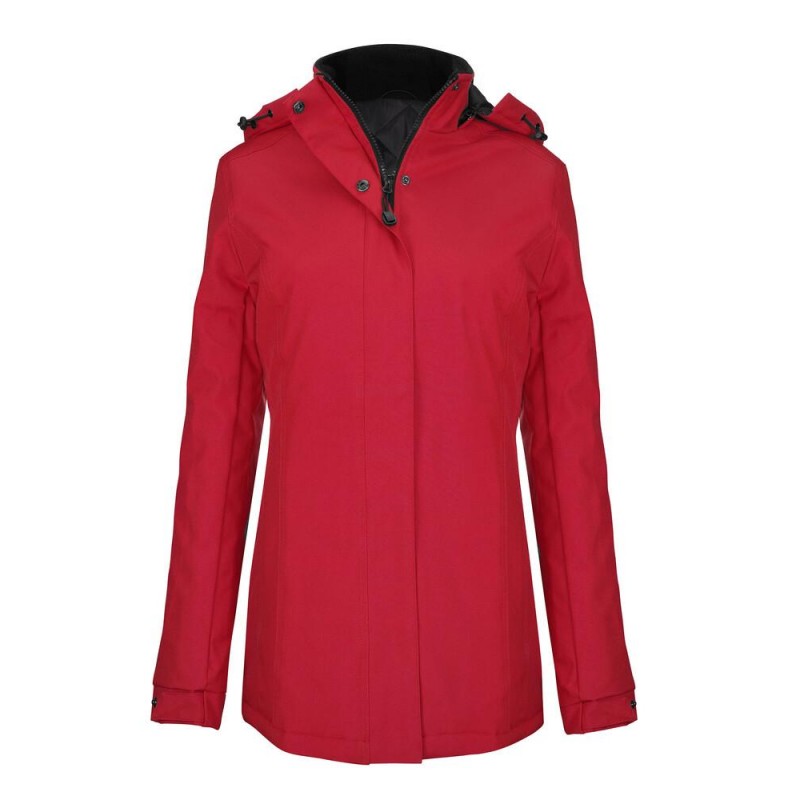 Parka matelassée Femme OXFORD coloris Red. Vu de face