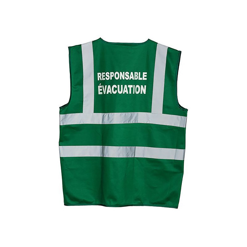 Gilet de sécurité Atex et haute visibilité Responsable évacuation COVERGUARD MO70262 Vert fluo