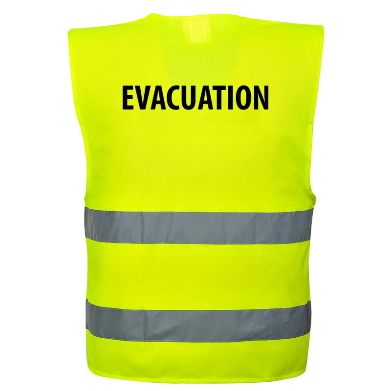 Gilet de sécurité haute visibilité Evacuation COVERGUARD 5NEP16 Jaune fluo. Vu de dos