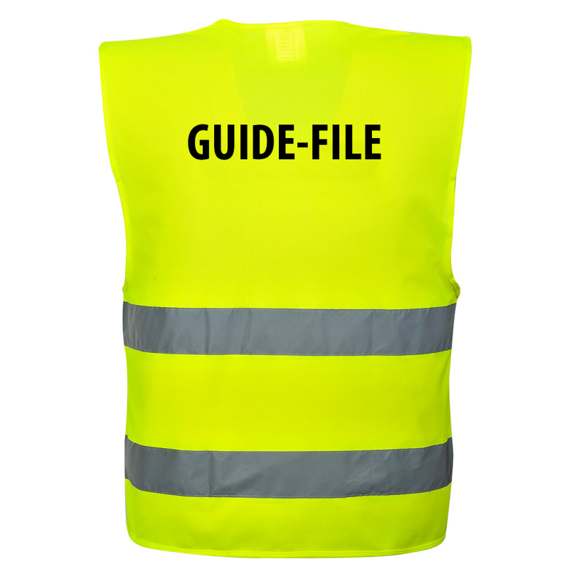 Gilet de sécurité haute visibilité Guide-File COVERGUARD 5NEP16 Jaune fluo. Vu de dos