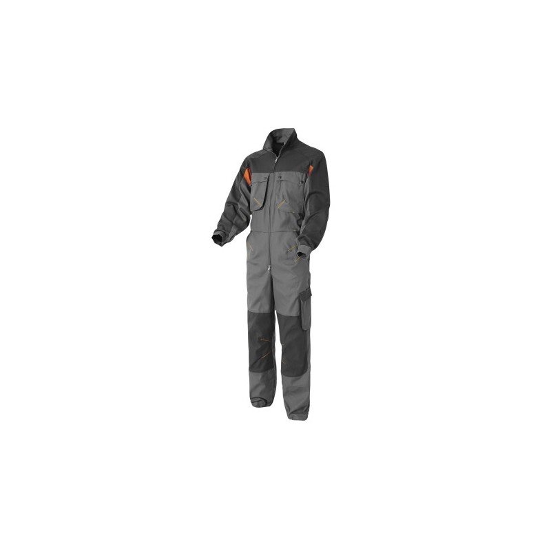 Combinaison de travail Molinel 32744101026 Gris / Carbonne / Orange. Vu de face