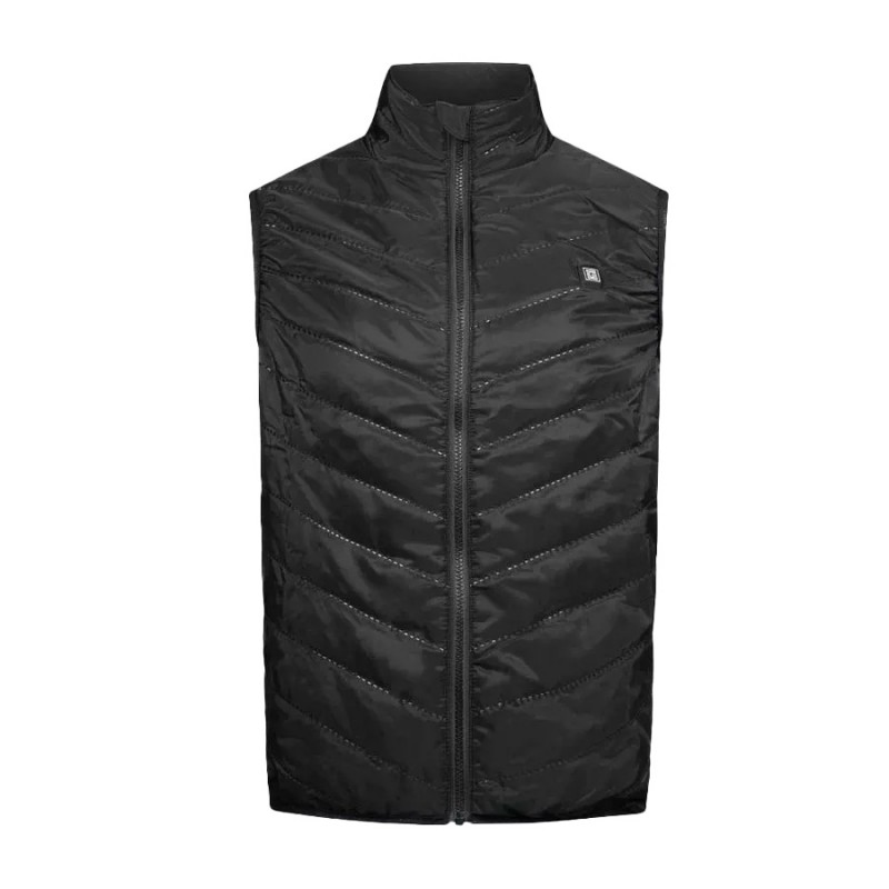 Veste chauffante avec batterie sans manches et coupe vent G-HEAT - HV02 Noir. Vu de face