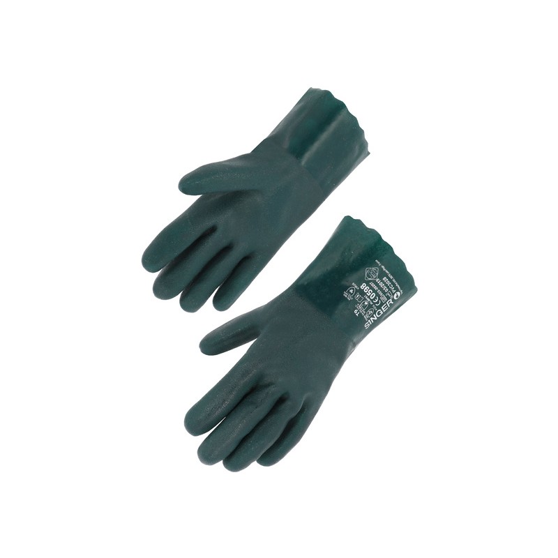 Gants de protection chimie en polymère de 27 cm COVERGUARD PVC3028 Vert