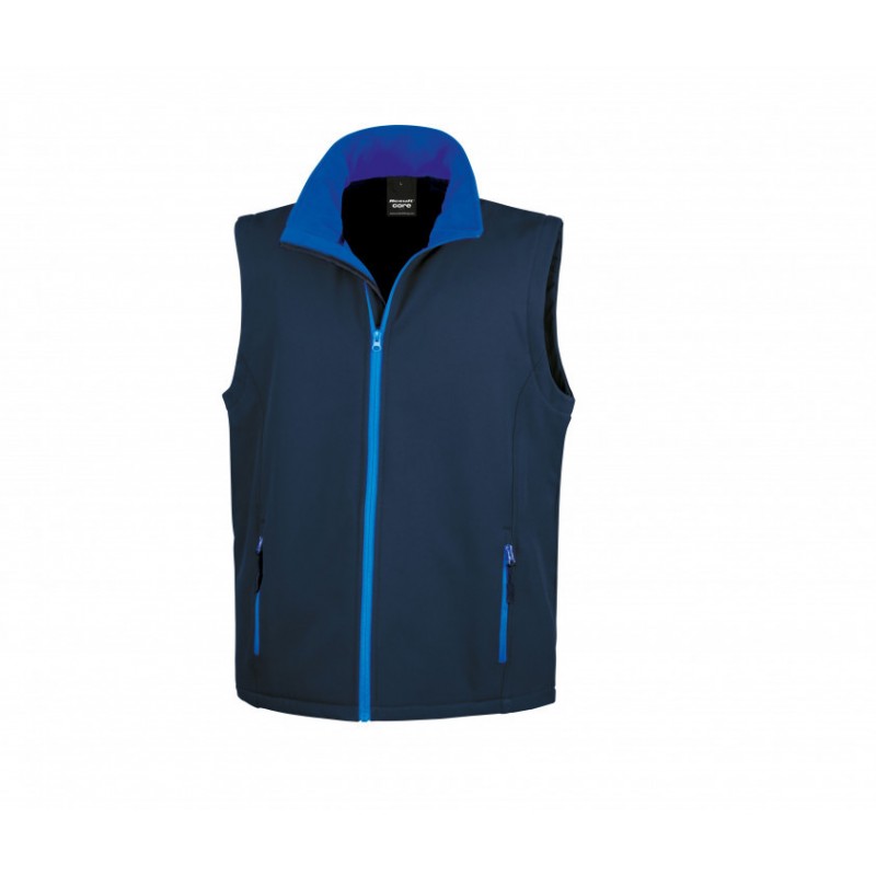 Bodywarmer softshell tient chaud + imperméable Marine/royal