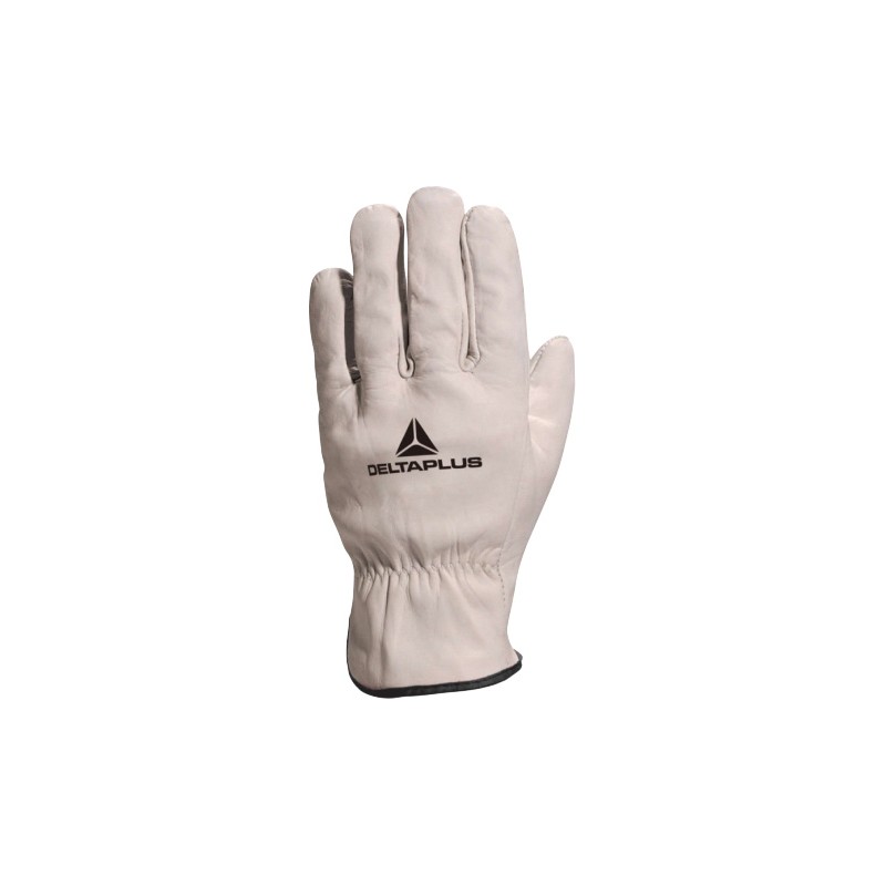 Gant de maitrise tout cuire pleine fleur pour travaux secs DELTA PLUS - FBN49 Blanc. Vu dos de la main