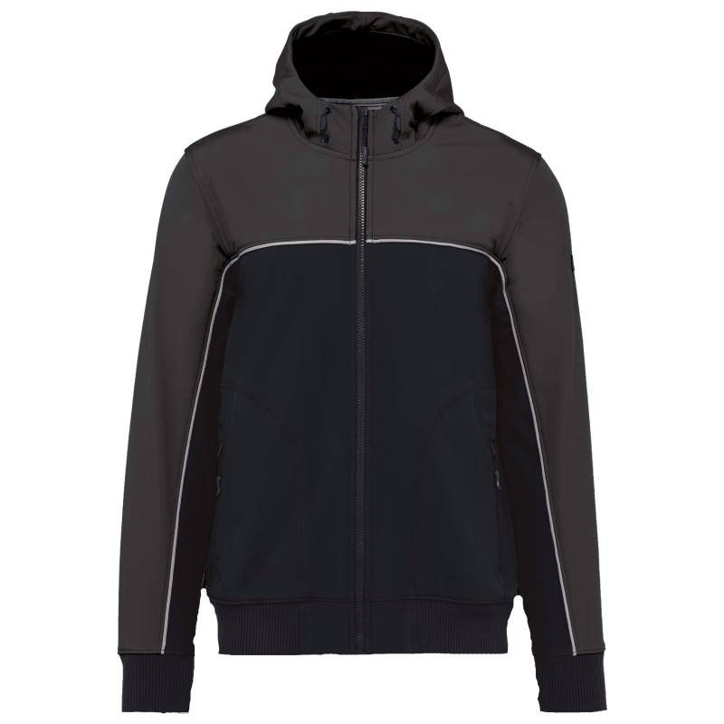 copy of Veste softshell 3 couches, imperméabilité et tient au chaud WK DESIGNED TO WORK - WK450 Noir/gris foncé. Vu de face