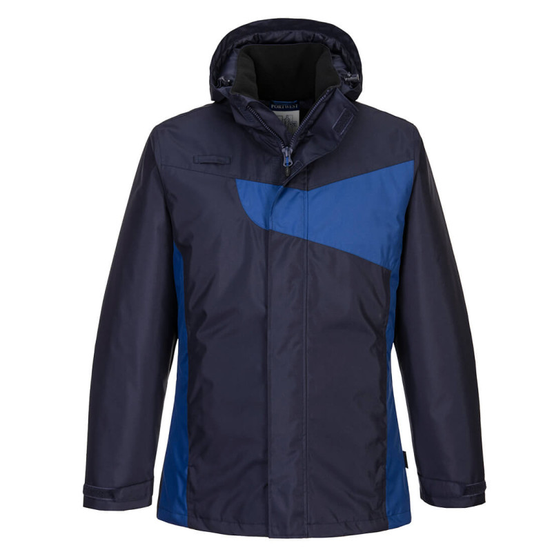 Parka d'hiver imperméable et protège contre le froid PORTWEST - PW260 Marine/bleu royal. Vu de face