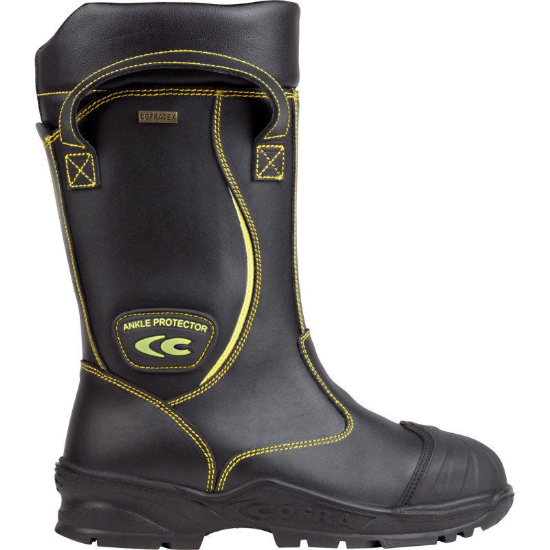 Botte en cuir pleine fleur anti-coupure pour pompiers COFRA - NO STREAMER Noir