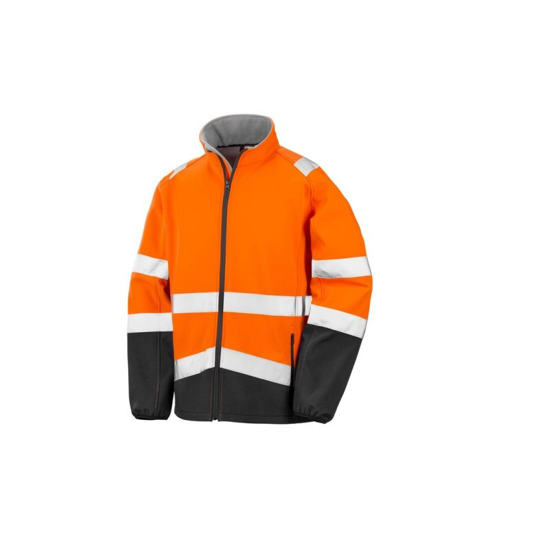 Veste Softshell haute visibilité, imperméable Orange fluo