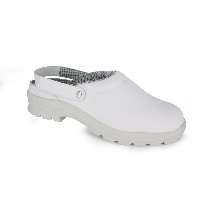 Sabot de cuisine Grandes Tailles antidérapant mixte en microfibre SRC - Nordways - SILVO Blanc