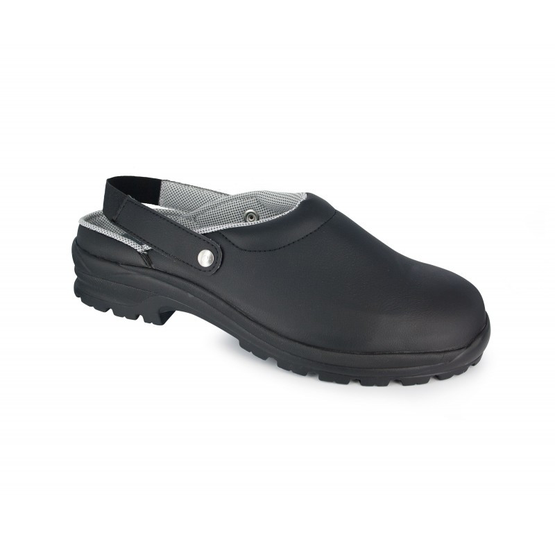 Sabot de cuisine Grandes Tailles antidérapant mixte en microfibre SRC - Nordways - SILVO Noir
